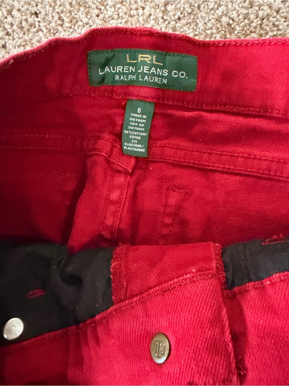Lauren Ralph Lauren Red Straight Leg Jeans